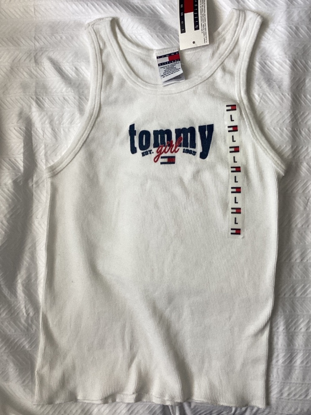Tommy Girl Hilfiger white Sleeveless tank top Large NWT